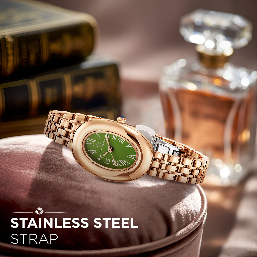 Carlington Diva Series Analog Women Wrist Watches with Stainless Steel Chain Strap | Premium Fashion Watches for Ladies | CT - 109