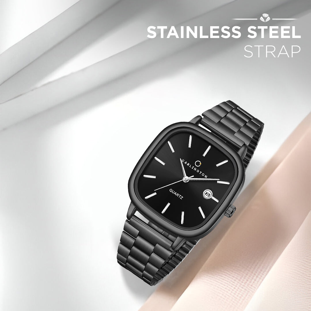 Carlington Classic Series Analog Men Wrist Watches with Stainless Steel Strap & Date Display | Premium Fashion Watches for Gents | CT - 5010