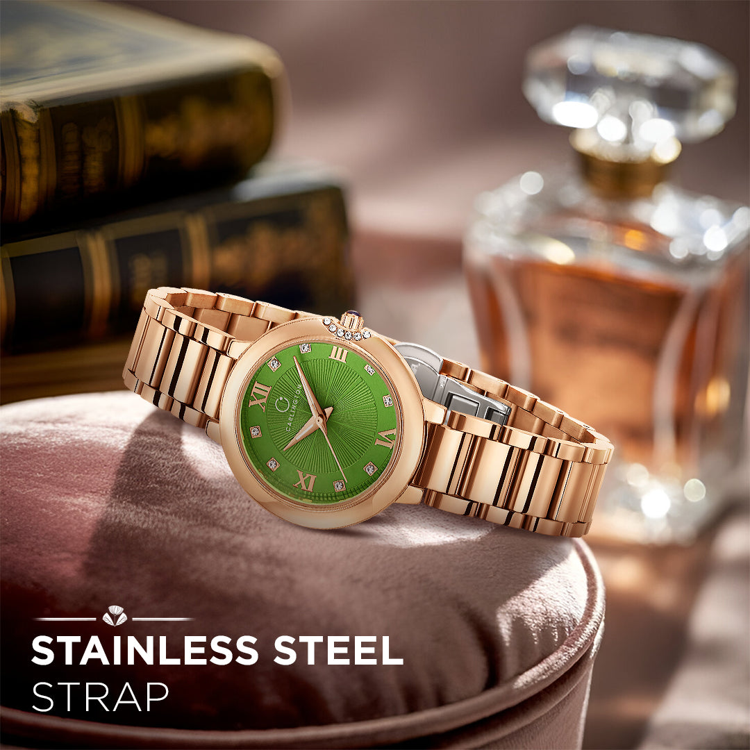 Carlington Diva Series Analog Women Wrist Watches with Stainless Steel Chain Strap | Premium Fashion Watches for Ladies | CT - 111