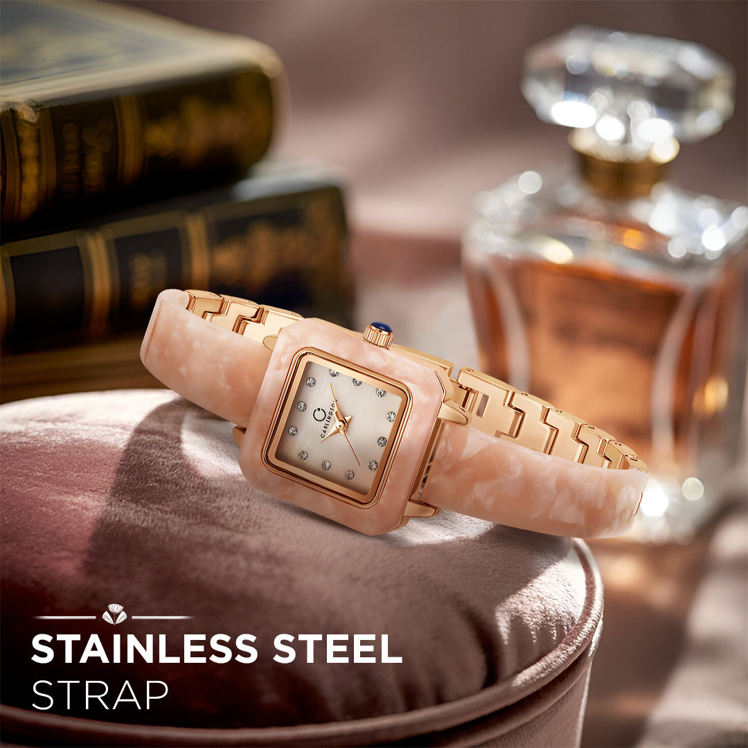 Carlington Diva Series Analog Women Wrist Watches with Stainless Steel Chain Strap | Premium Fashion Watches for Ladies | CT - 121