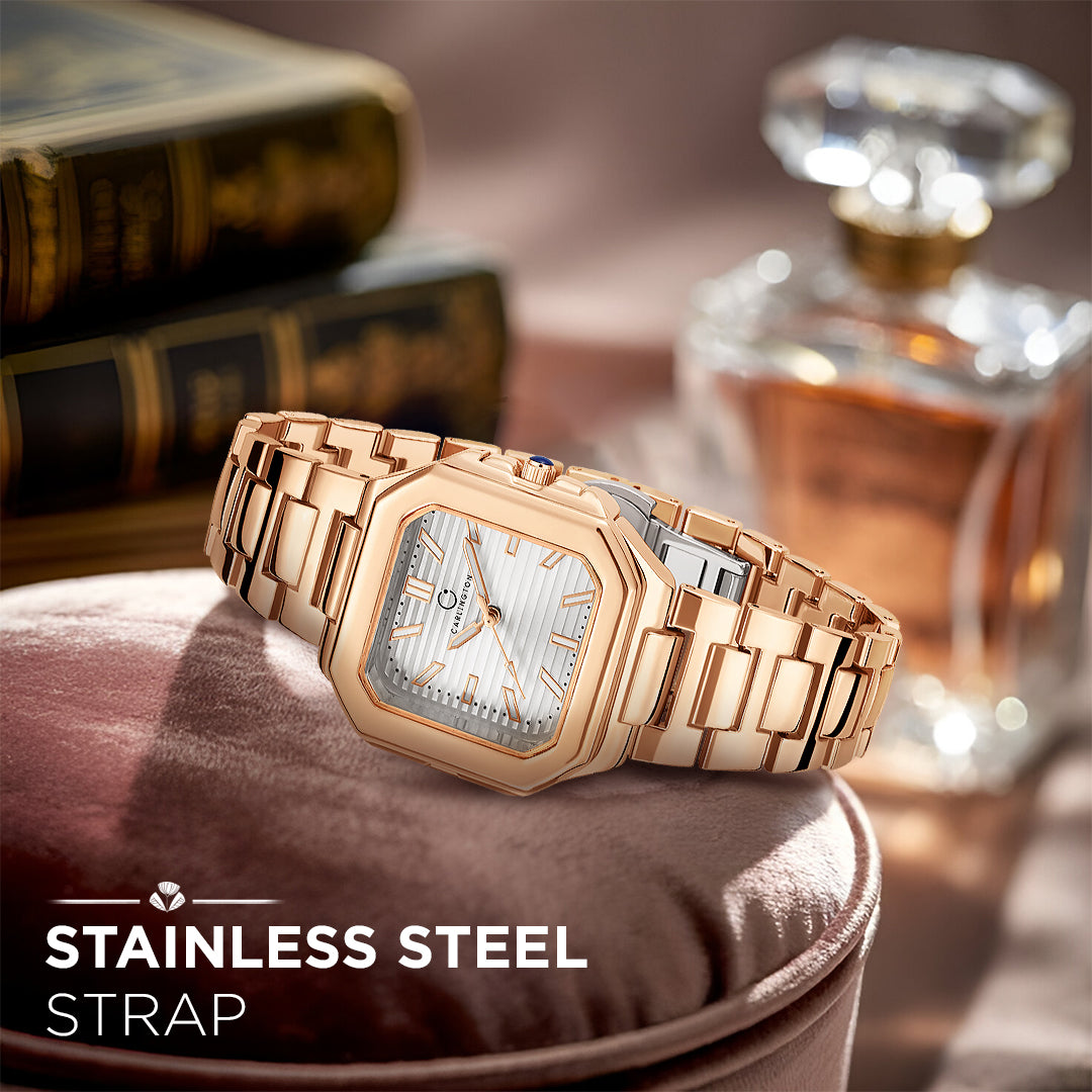 Carlington Diva Series Analog Women Wrist Watches with Stainless Steel Chain Strap | Premium Fashion Watches for Ladies | CT - 103