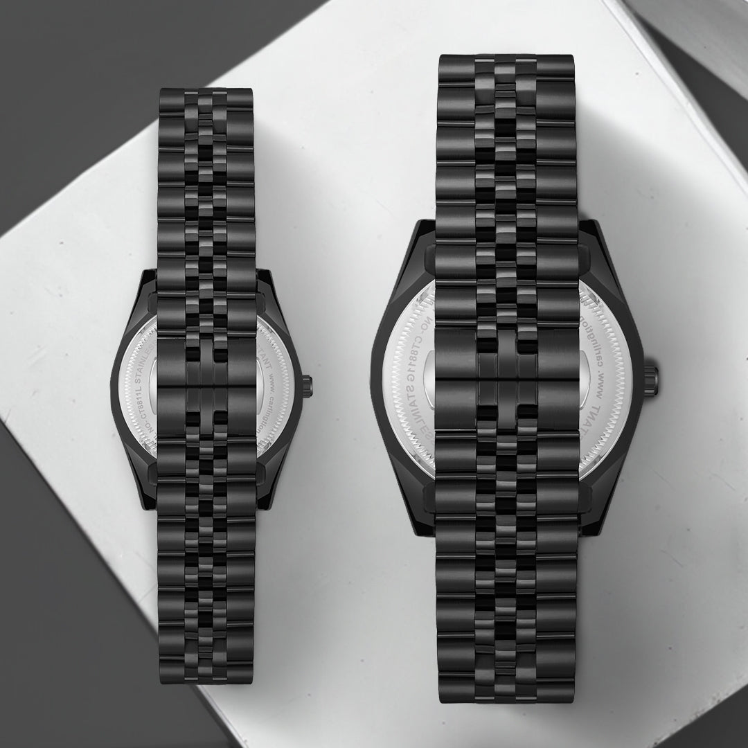 Carlington Exclusive Series 8811 Black Men + 8811 black Women Analog Wrist Watch For couple