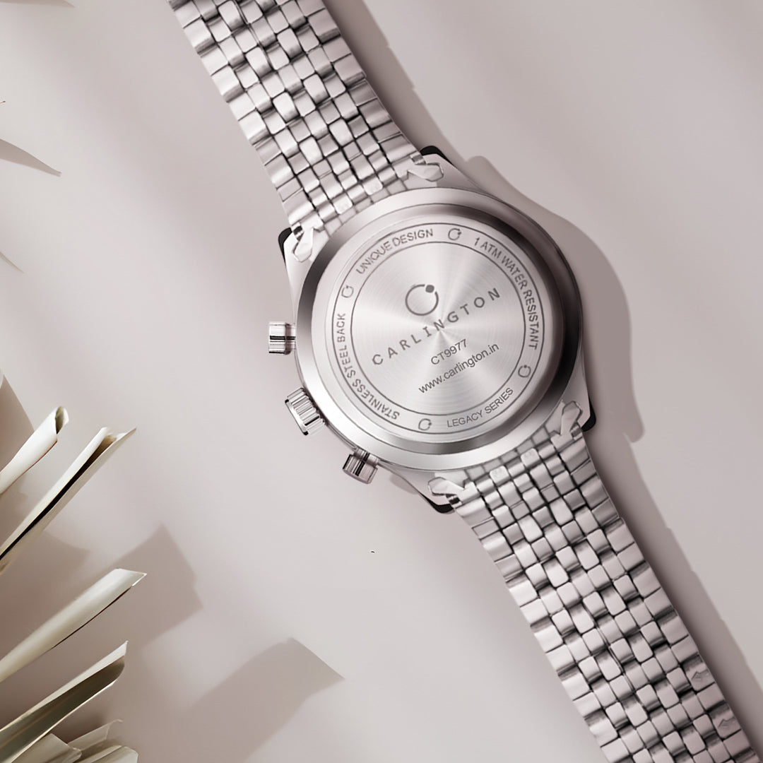 Carlington Legacy Series Analog Wrist Watches with Chronograph & Stainless steel Strap for Men - CT 9977