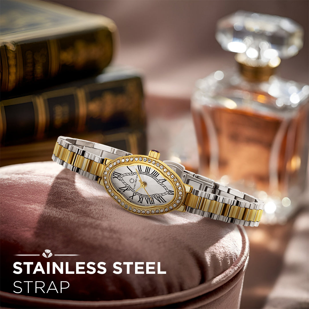 Carlington Diva Series Analog Women Wrist Watches with Stainless Steel Chain Strap | Premium Fashion Watches for Ladies | CT - 120