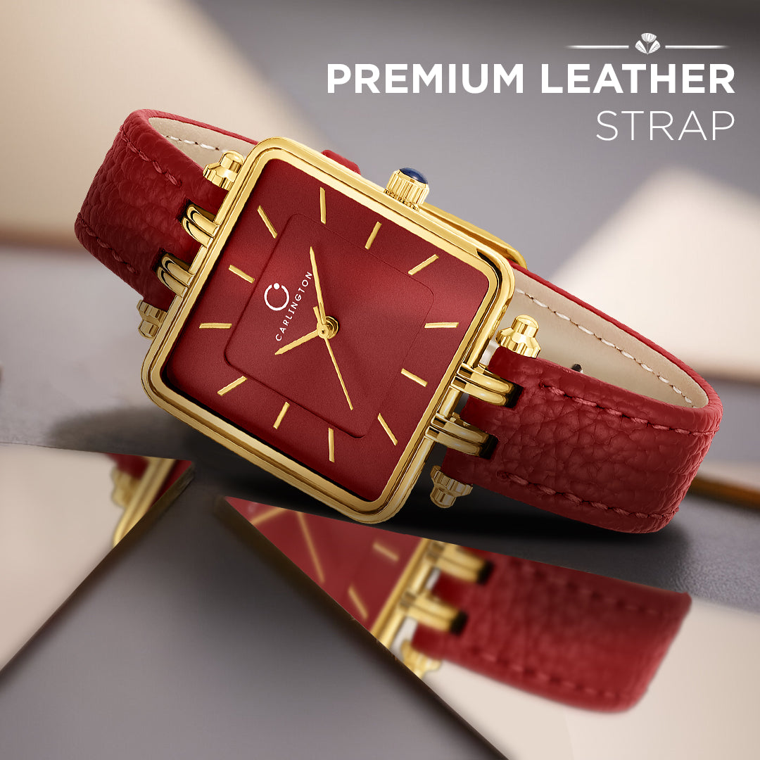 Carlington Aura Series Analog Women Wrist Watches with Premium Leather Belt Strap Fashion Watches for Ladies - CT_209