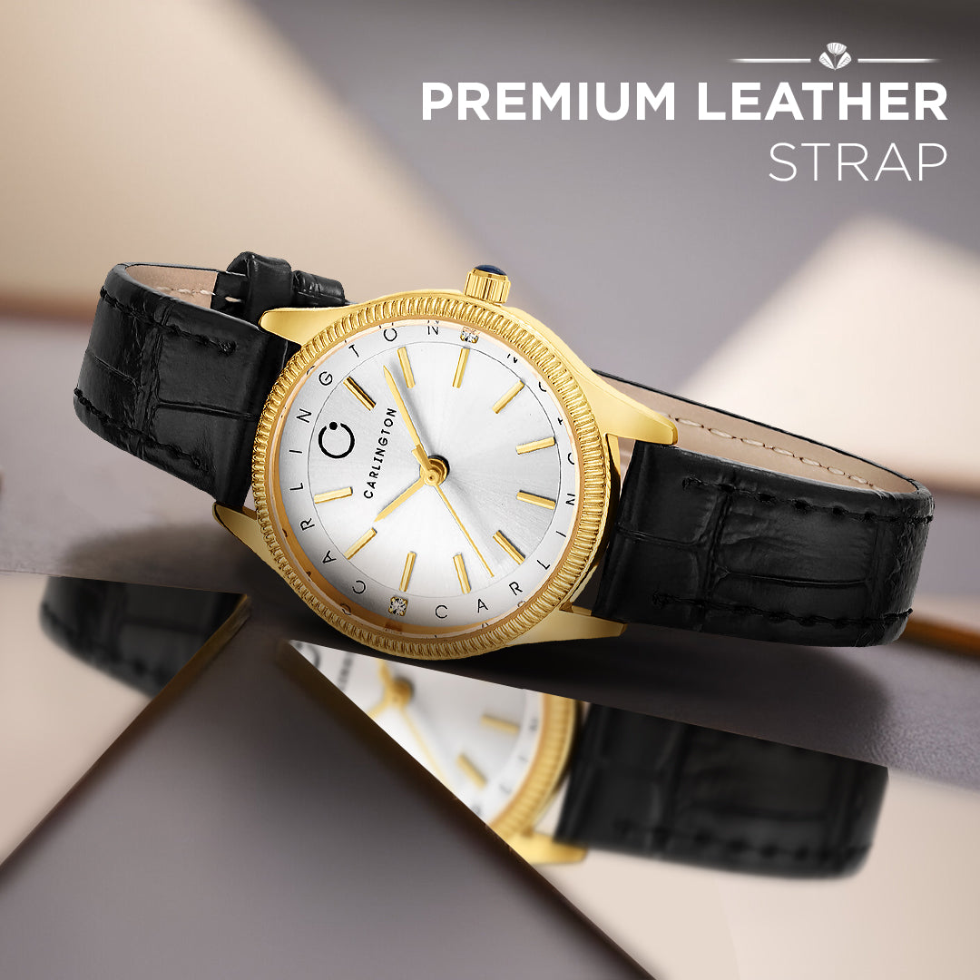 Carlington Aura Series Analog Women Wrist Watches with Premium Leather Belt Strap | Premium Fashion Watches for Ladies | CT - 206