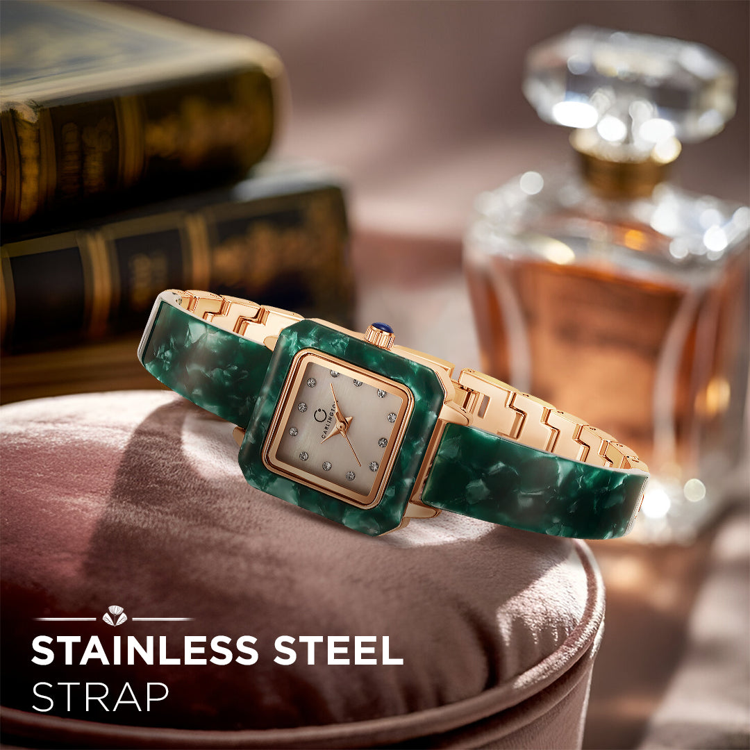 Carlington Diva Series Analog Women Wrist Watches with Stainless Steel Chain Strap | Premium Fashion Watches for Ladies | CT - 121