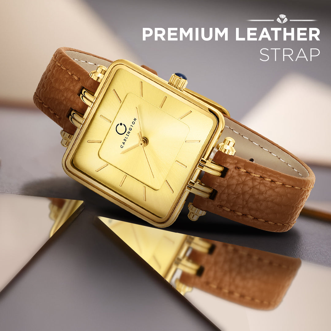 Carlington Aura Series Analog Women Wrist Watches with Premium Leather Belt Strap Fashion Watches for Ladies - CT_209