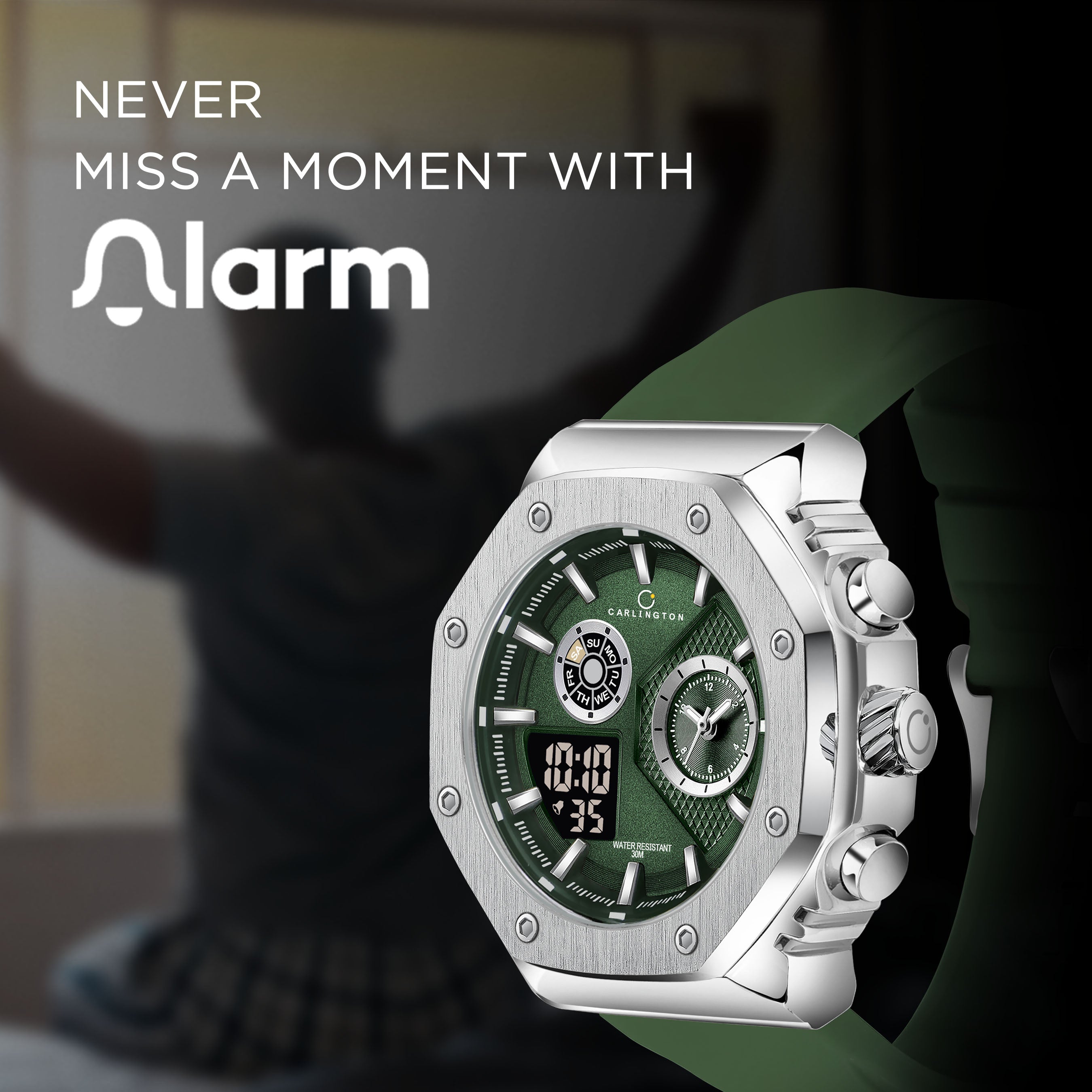 Exclusive 7711 Green Gents Analog Wrist Watch