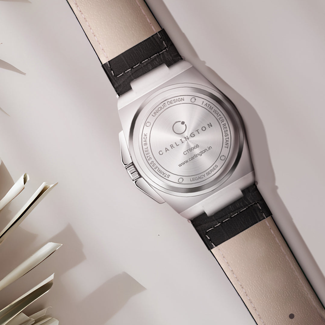 Carlington Legacy Series Analog Wrist Watches with Chronograph & Premium Leather Strap for Men - CT 9966
