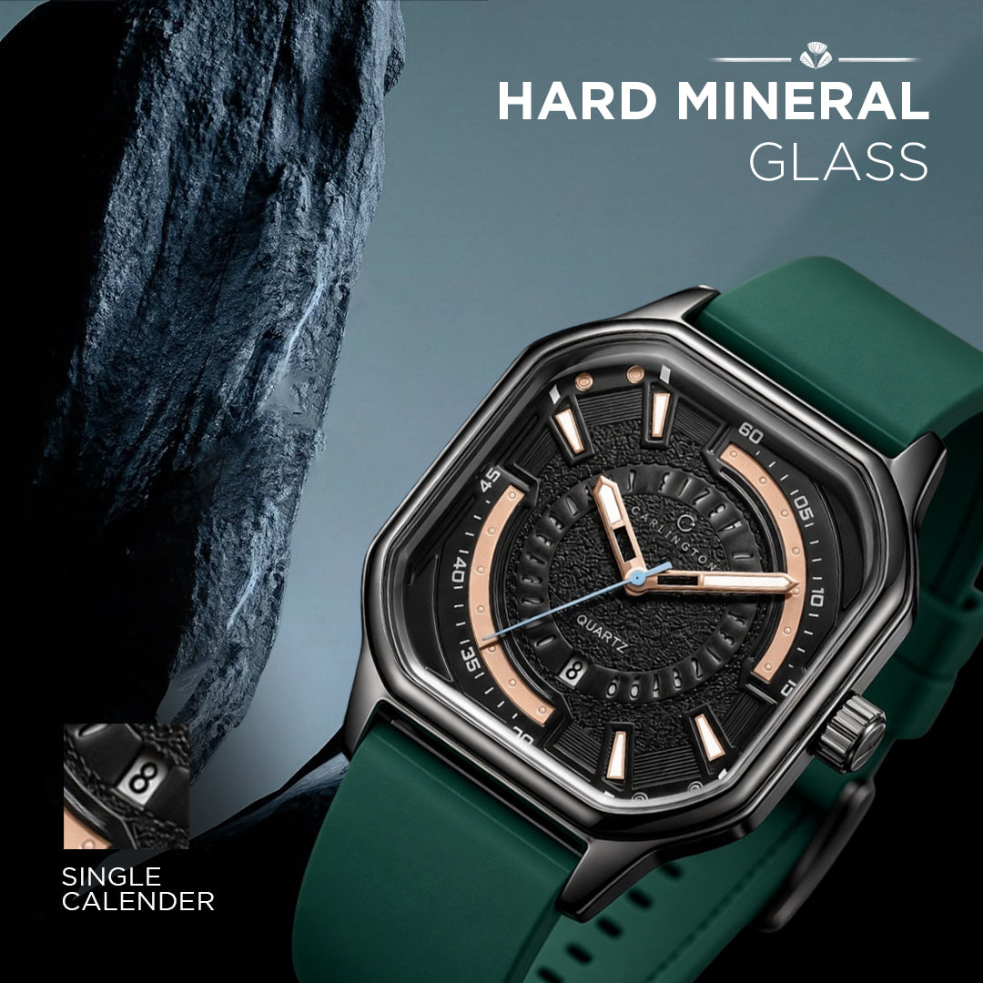 Carlington ASTRO 052 Geodetic Green – Premium Men's Analog Quartz Watch