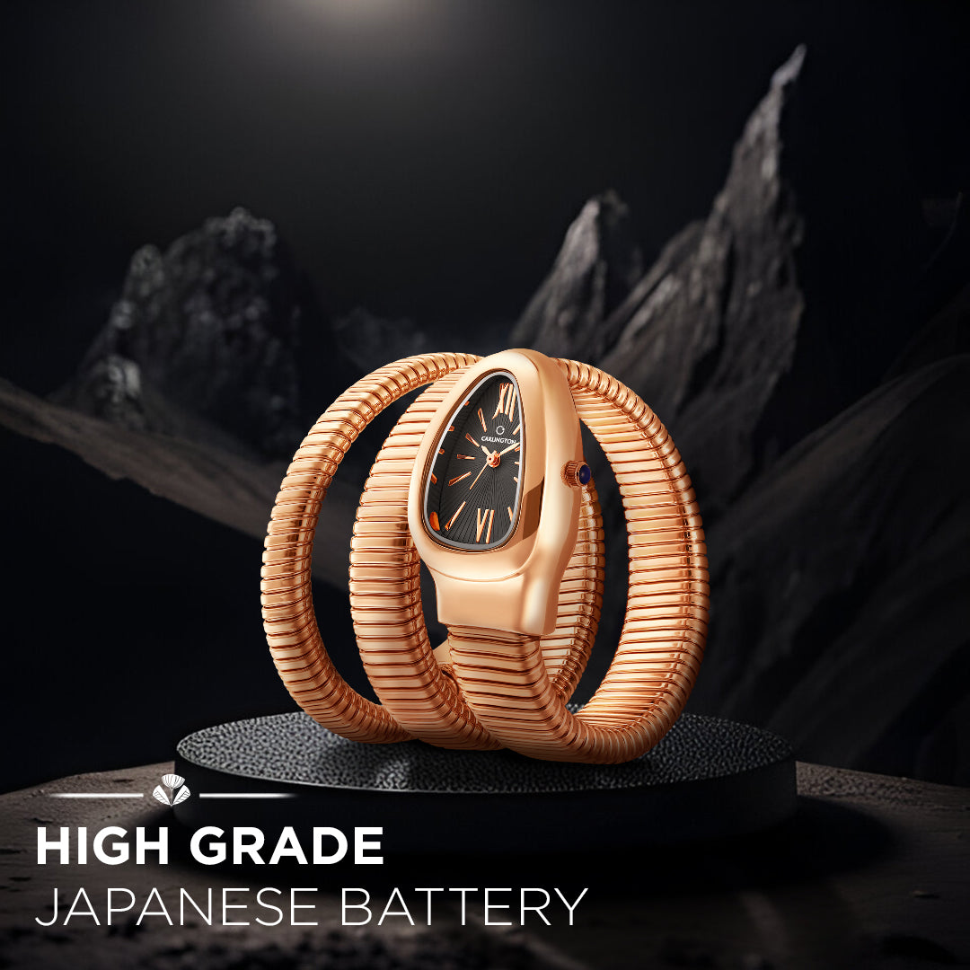 Carlington Elegant Snake Band Analog Women's Watch – Premium Stainless Steel Strap, Oval Designer Dial, Water-Resistant Ladies Watch for Party & Casual Wear Premium Gift Watch for Women