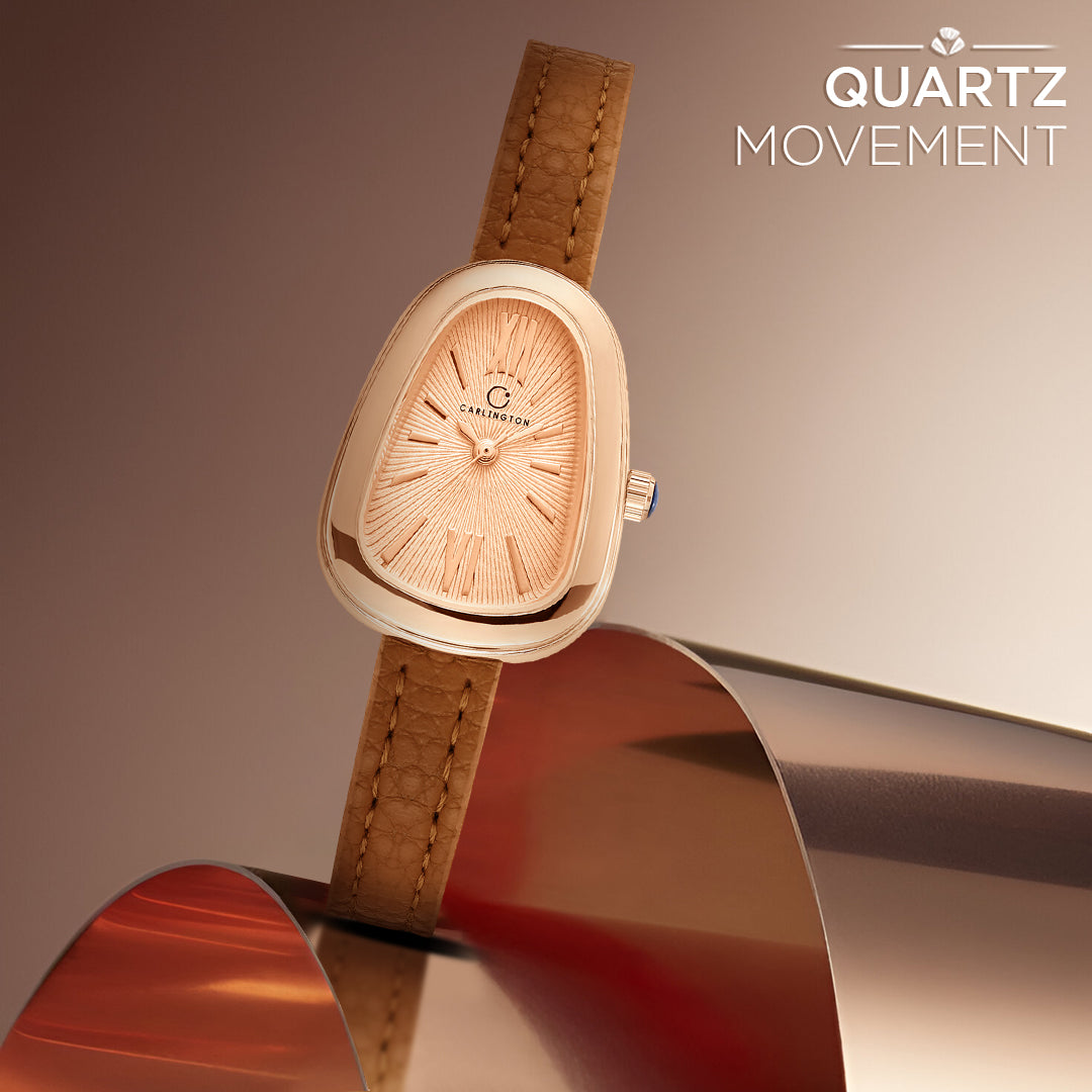 Carlington Aura Series Analog Women Wrist Watches with Premium Leather Belt Strap | Premium Fashion Watches for Ladies | CT - 202