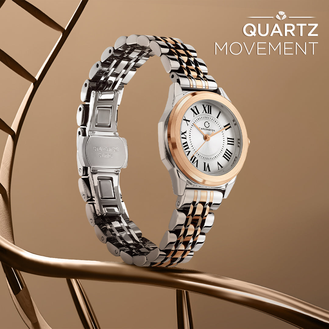 Carlington Diva Series Analog Women Wrist Watches with Stainless Steel Chain Strap | Premium Fashion Watches for Ladies | CT - 104