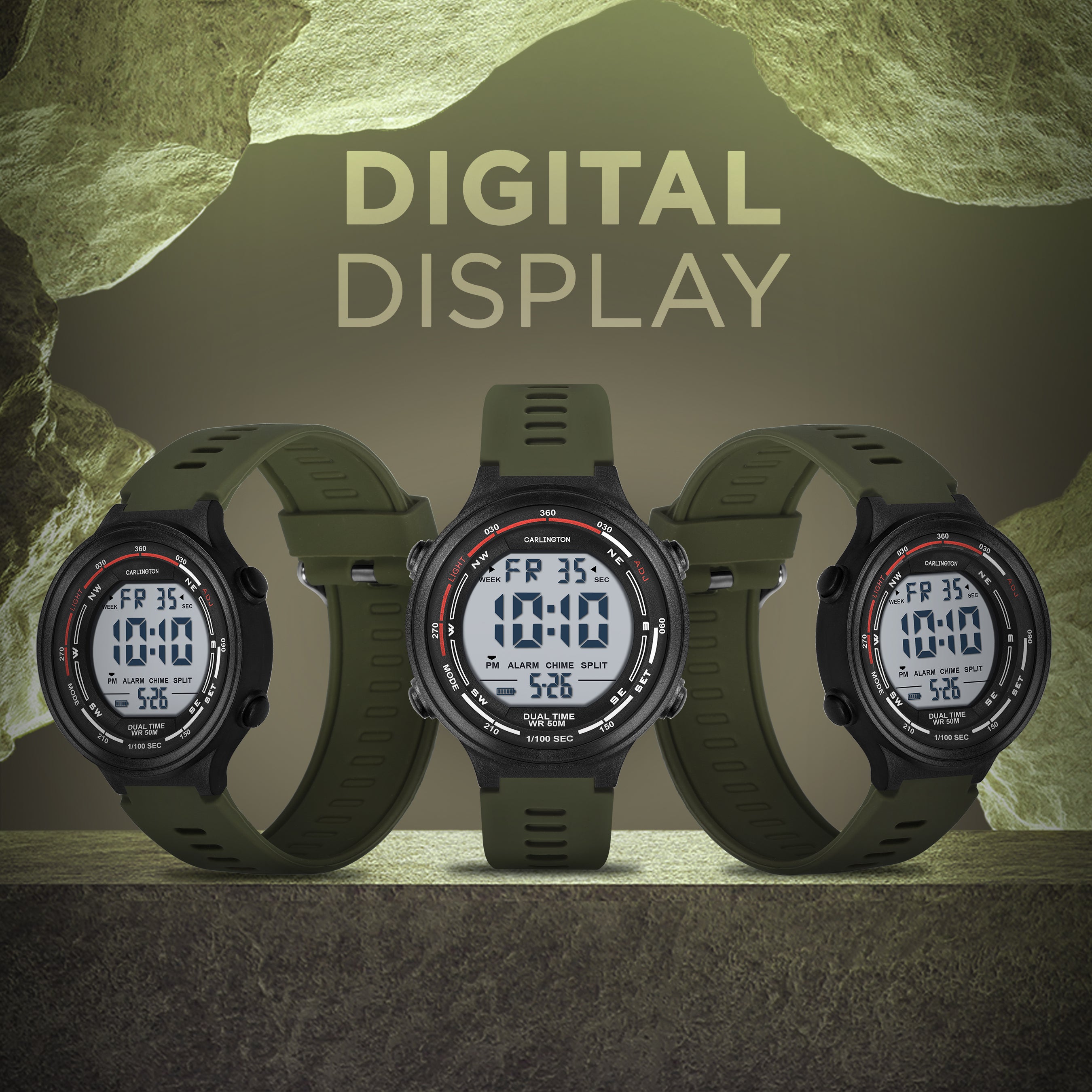 Carlington Endurance Series Digital Sports Watches For Men And Boys - CT_9120 Green