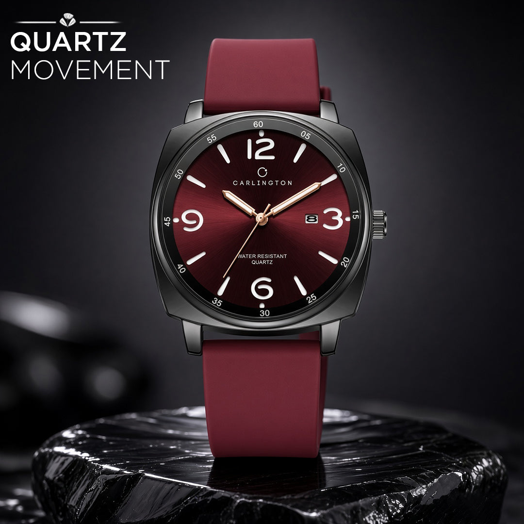 Carlington ASTRO 054 Berry Red – Premium Men's Chronograph-Style Analog Quartz Watch