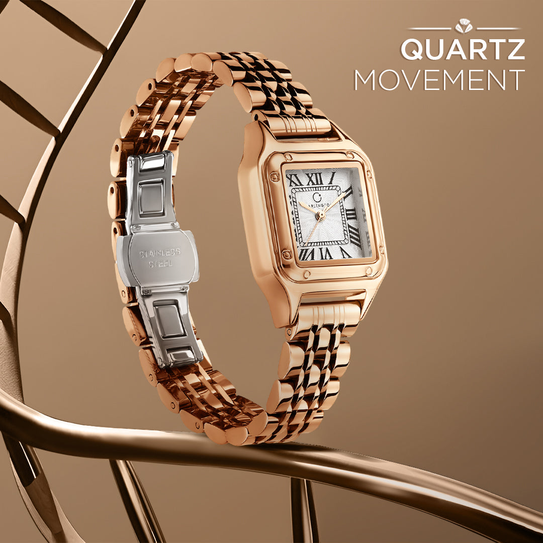 Carlington Diva Series Analog Women Wrist Watches with Stainless Steel Chain Strap | Premium Fashion Watches for Ladies | CT - 110