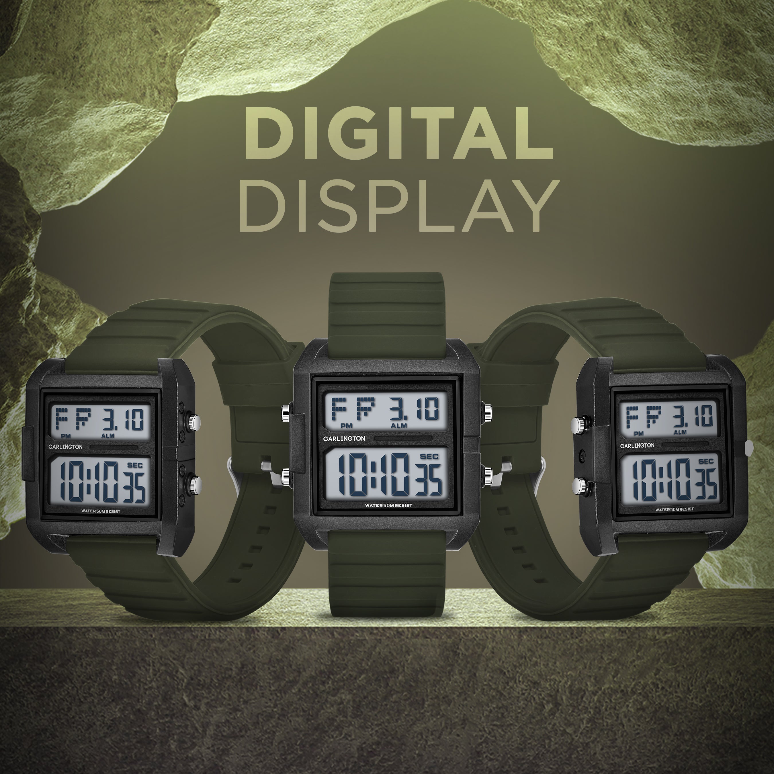 Carlington Endurance Series Digital Sports Watches For Men And Boys - CT_9136 Green