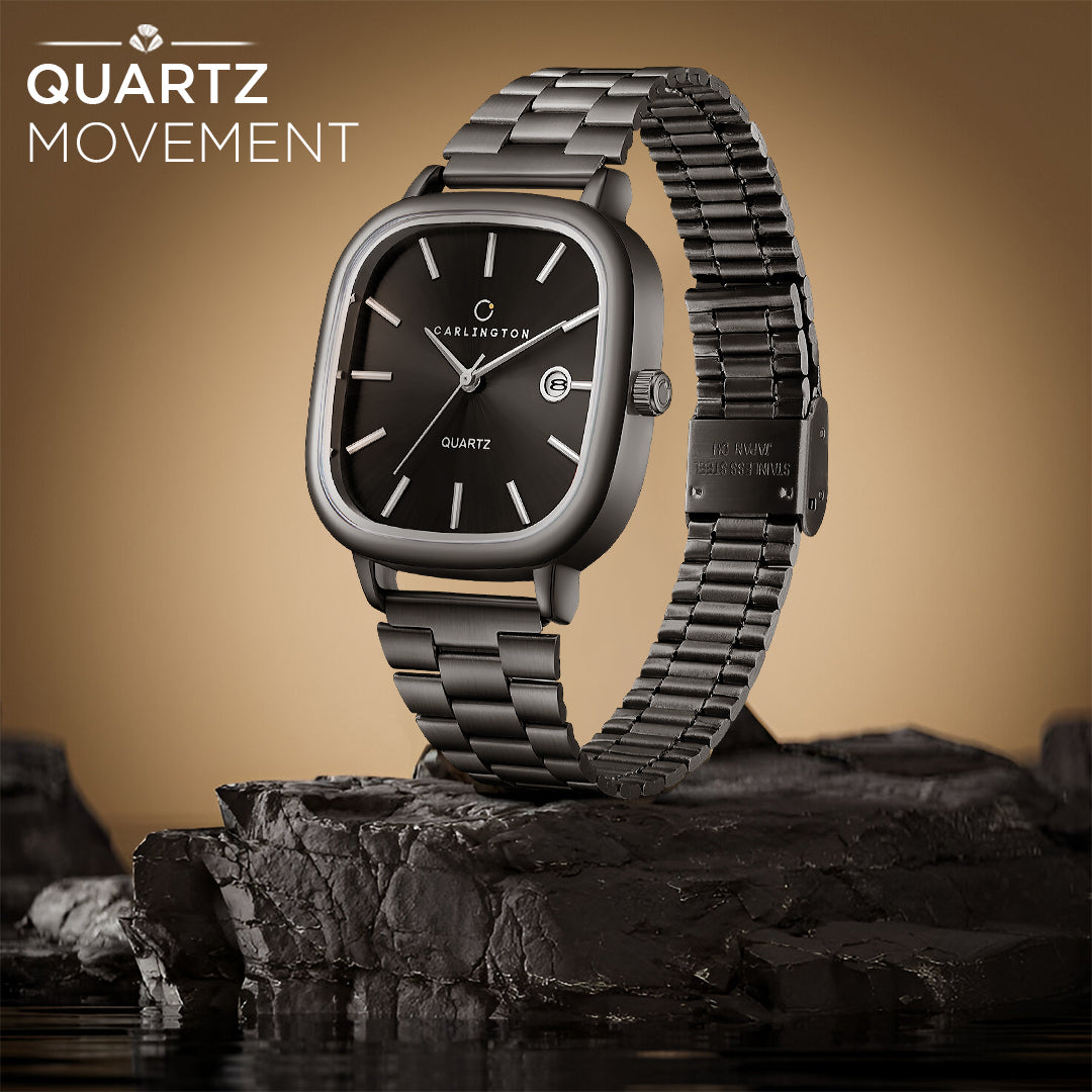 Carlington Classic Series Analog Men Wrist Watches with Stainless Steel Strap & Date Display | Premium Fashion Watches for Gents | CT - 5010