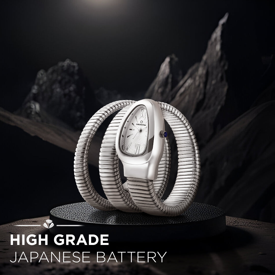 Carlington Elegant Snake Band Analog Women's Watch – Premium Stainless Steel Strap, Oval Designer Dial, Water-Resistant Ladies Watch for Party & Casual Wear Premium Gift Watch for Women