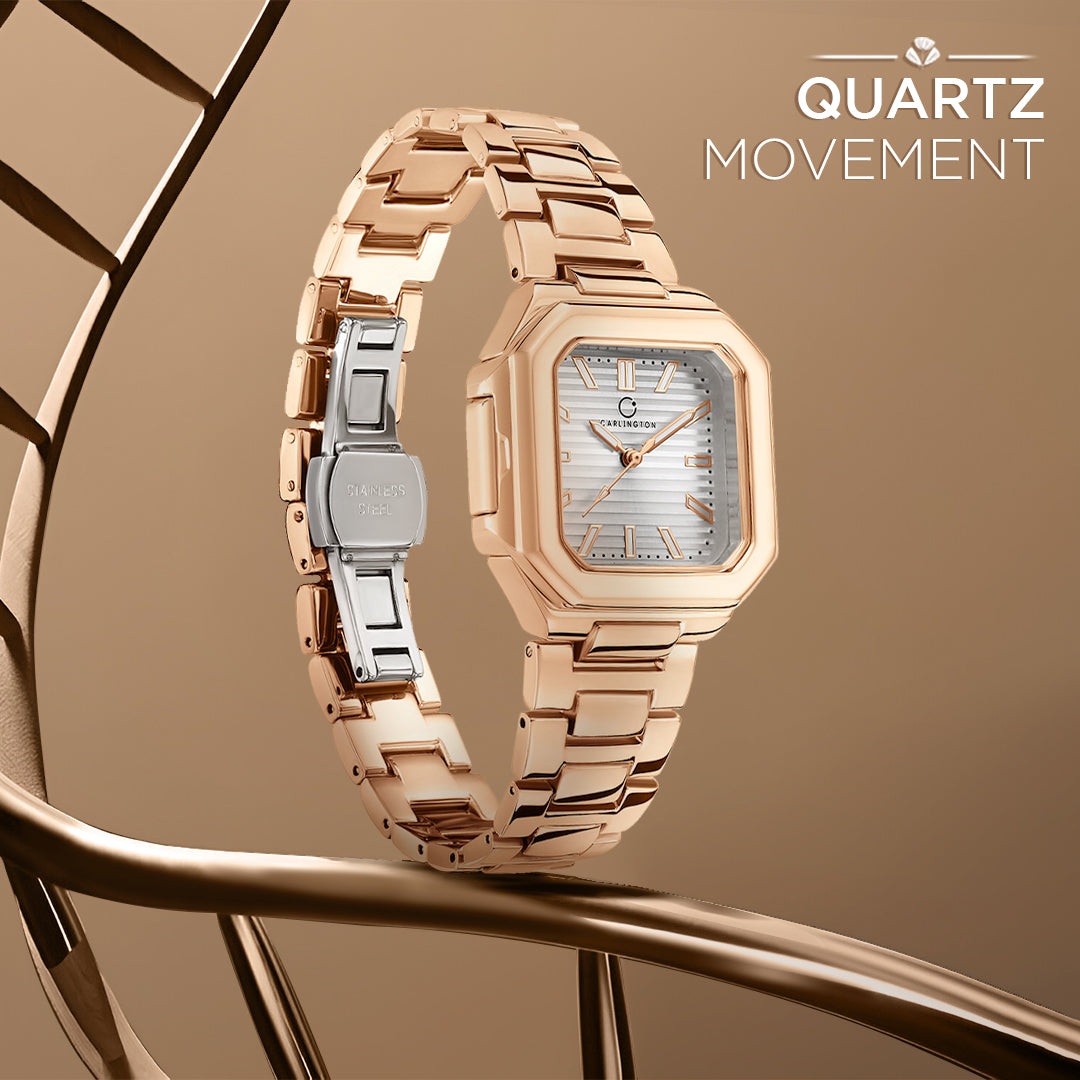 Carlington Diva Series Analog Women Wrist Watches with Stainless Steel Chain Strap | Premium Fashion Watches for Ladies | CT - 103