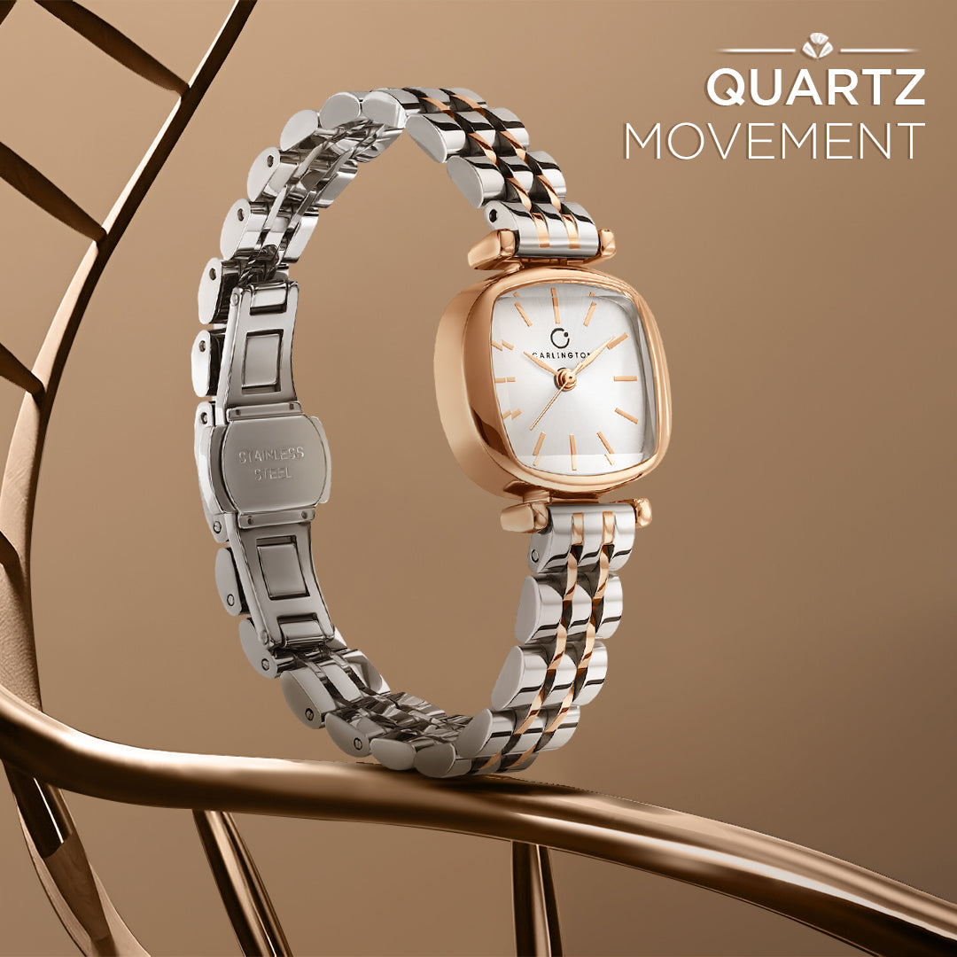 Carlington Diva Series Analog Women Wrist Watches with Stainless Steel Chain Strap | Premium Fashion Watches for Ladies | CT - 106