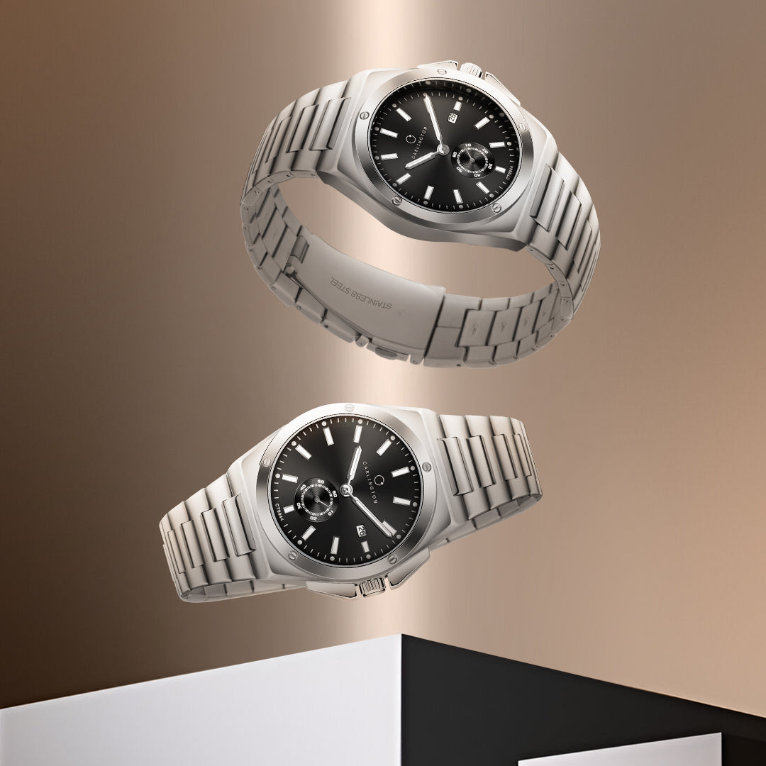 Carlington Legacy Series Analog Wrist Watches with Chronograph & Stainless Steel Strap for Men - CT 9944