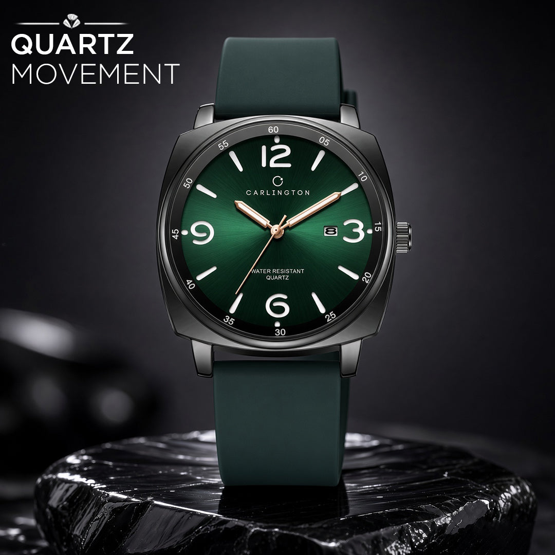 Carlington ASTRO 054 Geodetic Green – Premium Men's Chronograph-Style Analog Quartz Watch