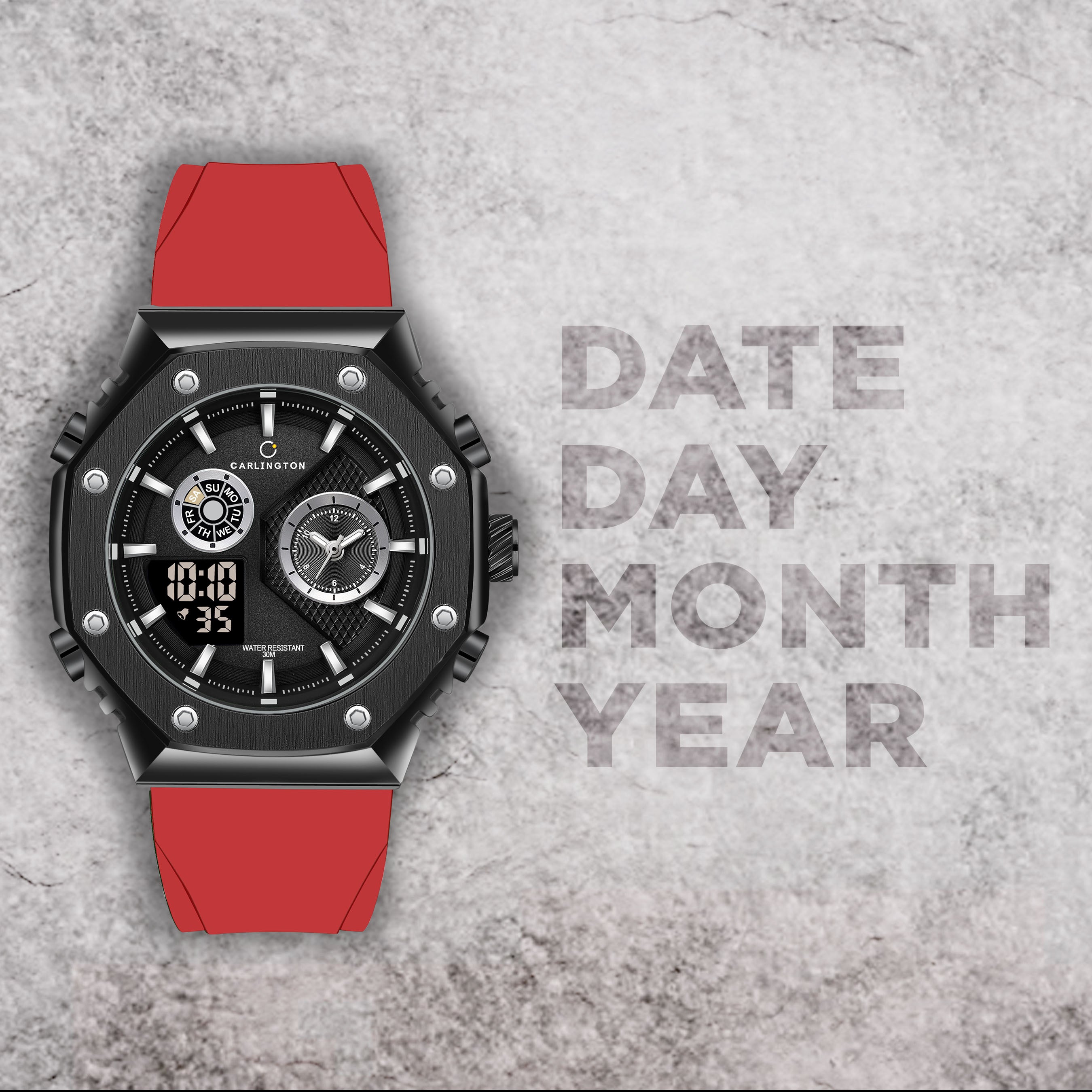 Exclusive 7711 Red Analog Wrist Watch