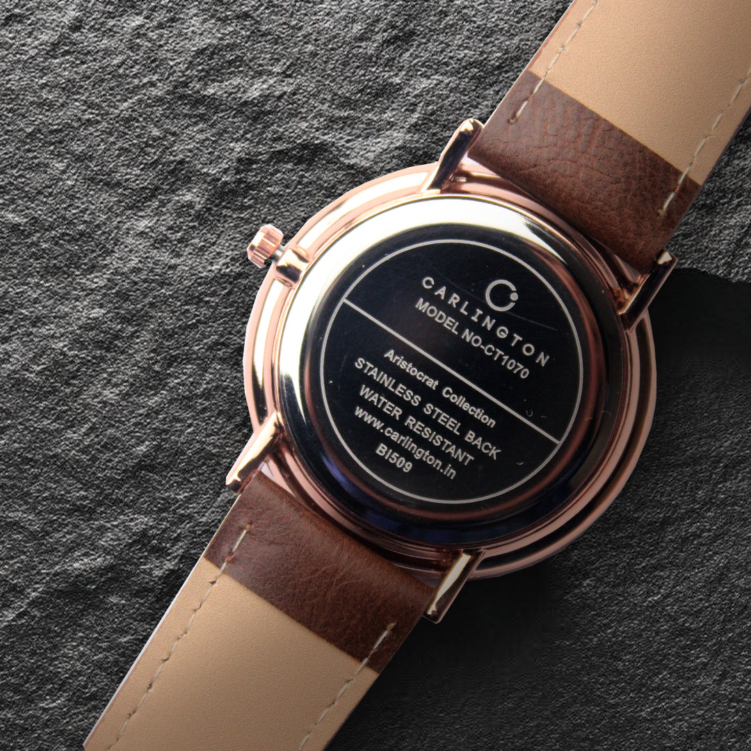 Carlington Aristocrat Series Analog Watches for Men with Premium Leather Strap - CT 1070