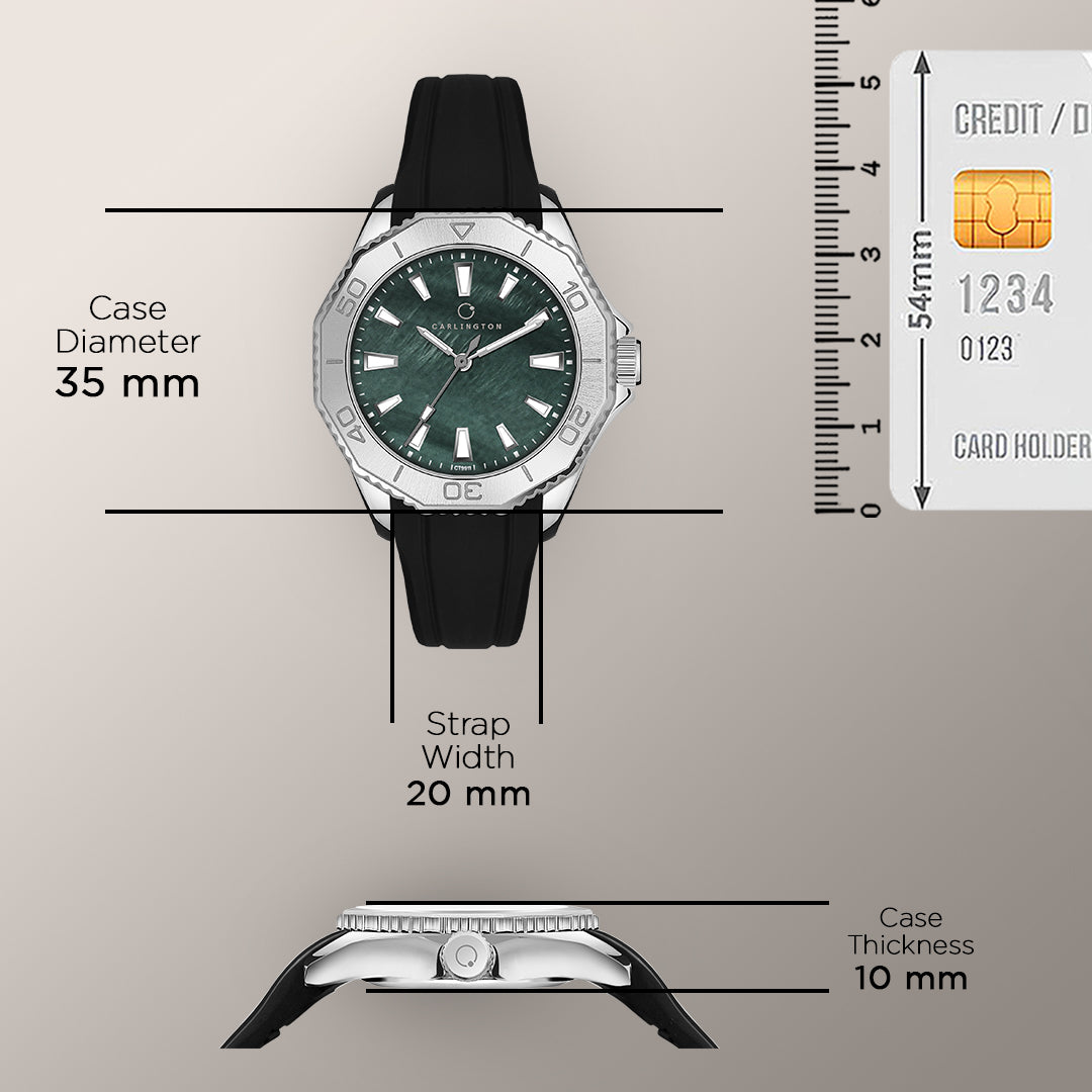 Carlington Legacy Series Analog Wrist Watches & Silicone Strap for Women - CT 9911