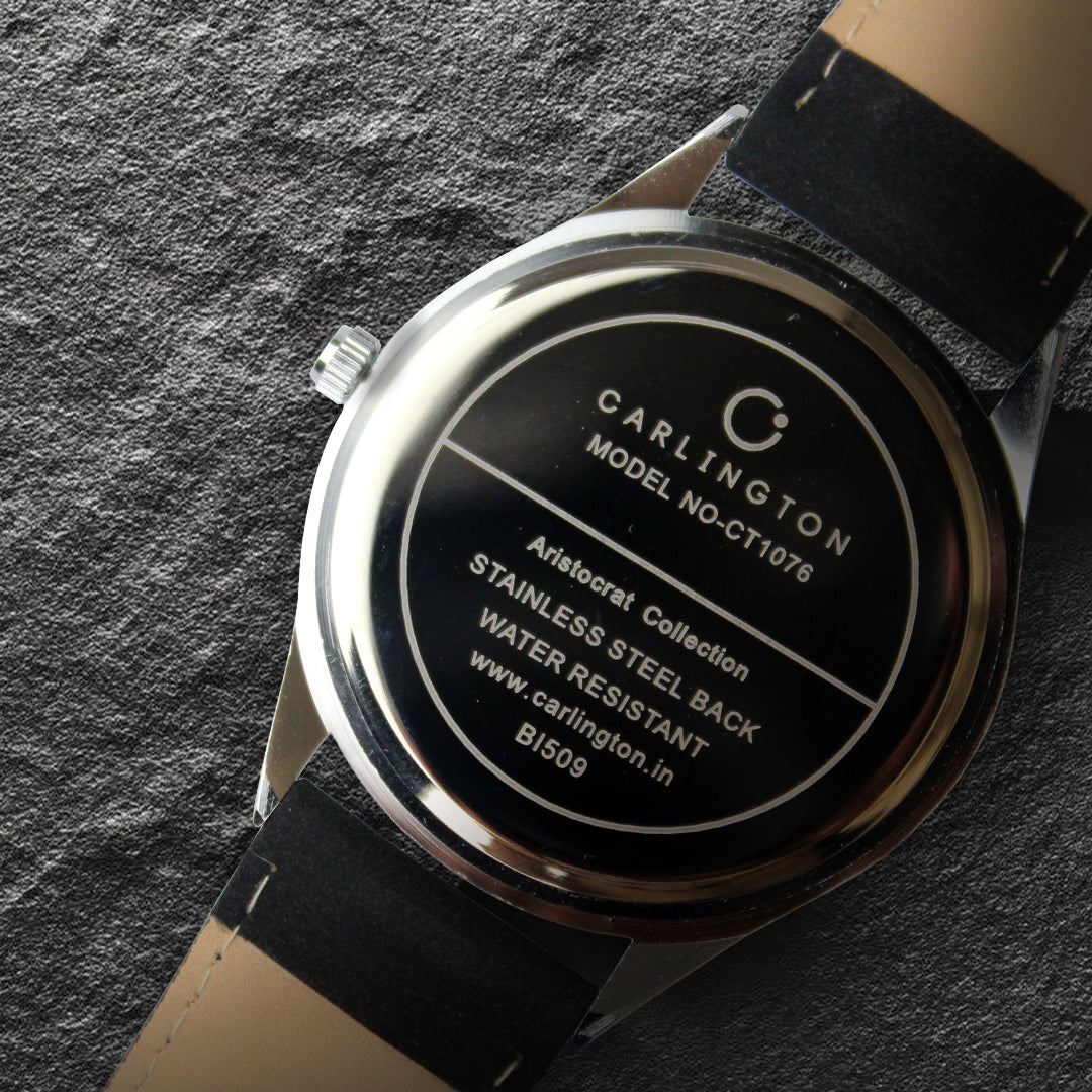 Carlington Aristocrat Series Analog Date Watches for Men with Premium Leather Strap - CT 1076