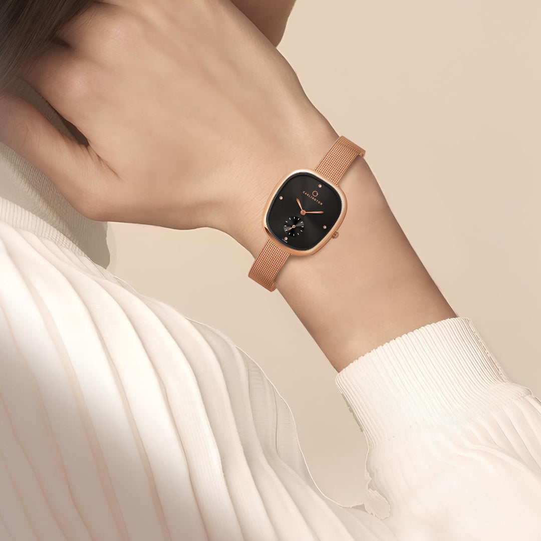 Carlington Iconic 2048 Analog Watches for Women with Premium mesh Strap, Scratch-Resistant Dial, and Water-Resistant Body – Elegant Watches for Women and Girls