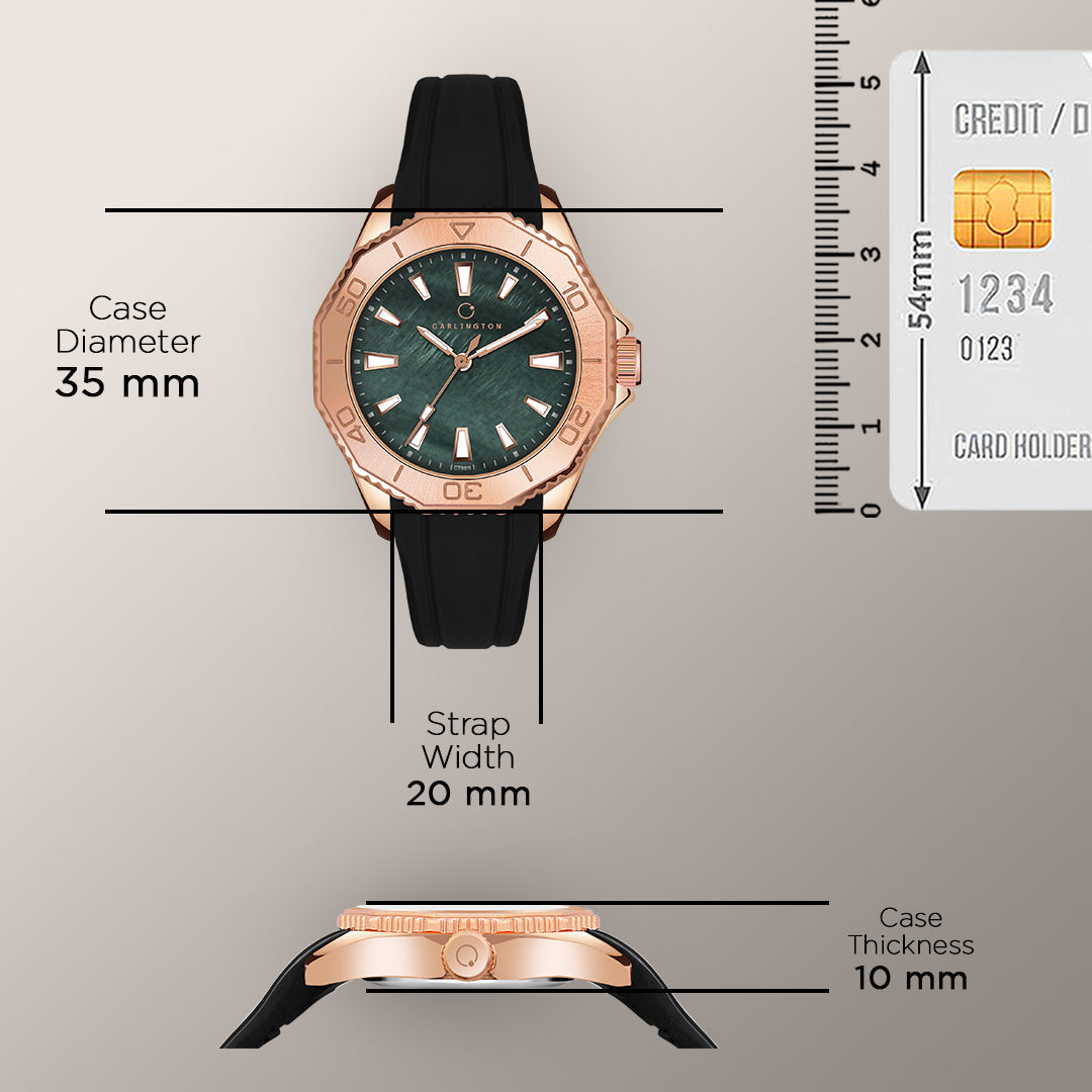 Carlington Legacy Series Analog Wrist Watches & Silicone Strap for Women - CT 9911