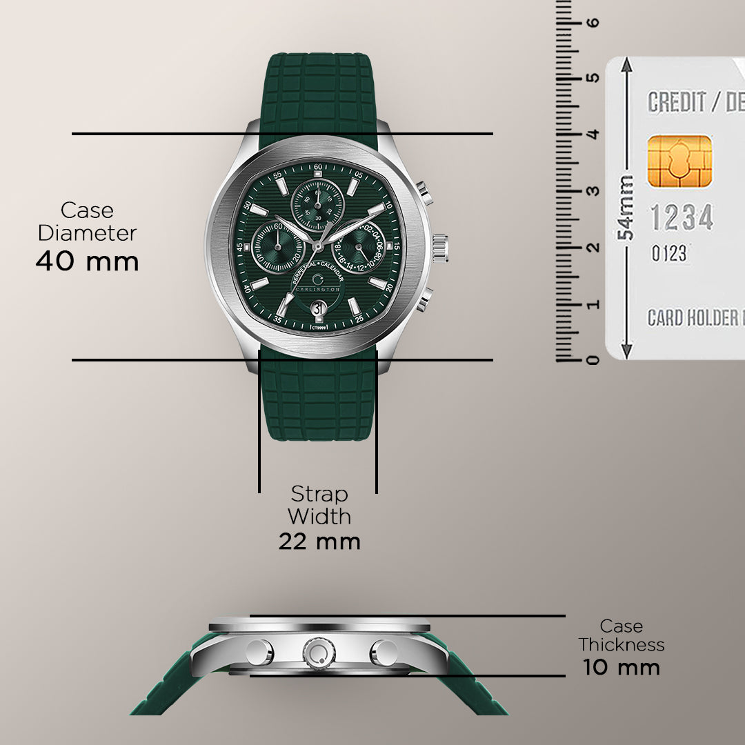 Carlington Legacy Series Analog Wrist Watches with Chronograph & Premium Leather Strap for Men - CT 9999