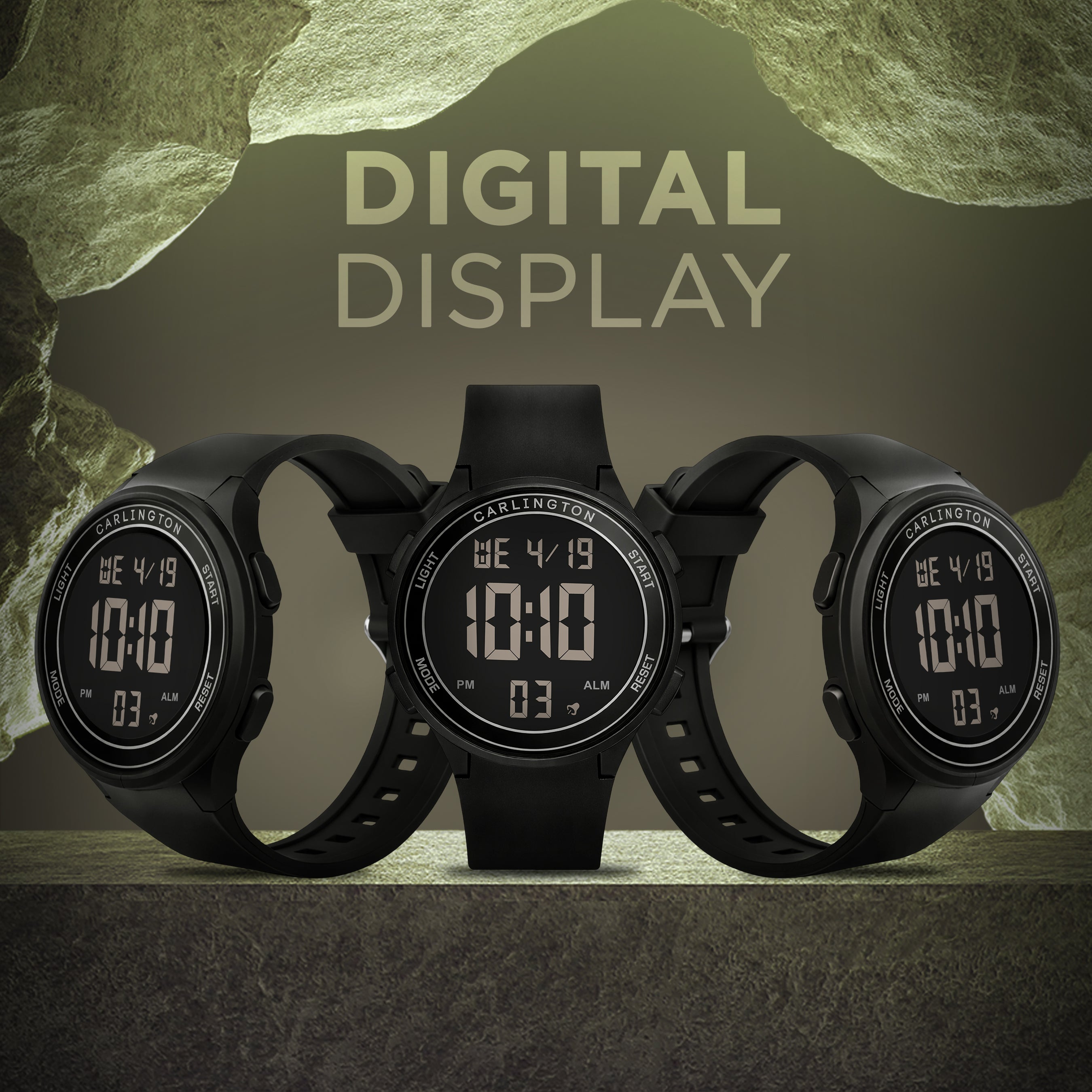 Carlington Digital Sports Watch,Alarm, Stopwatch, Water-Resistant, Shock-Resistant, Back Light Display. The Perfect Watches for Men-CT_8685