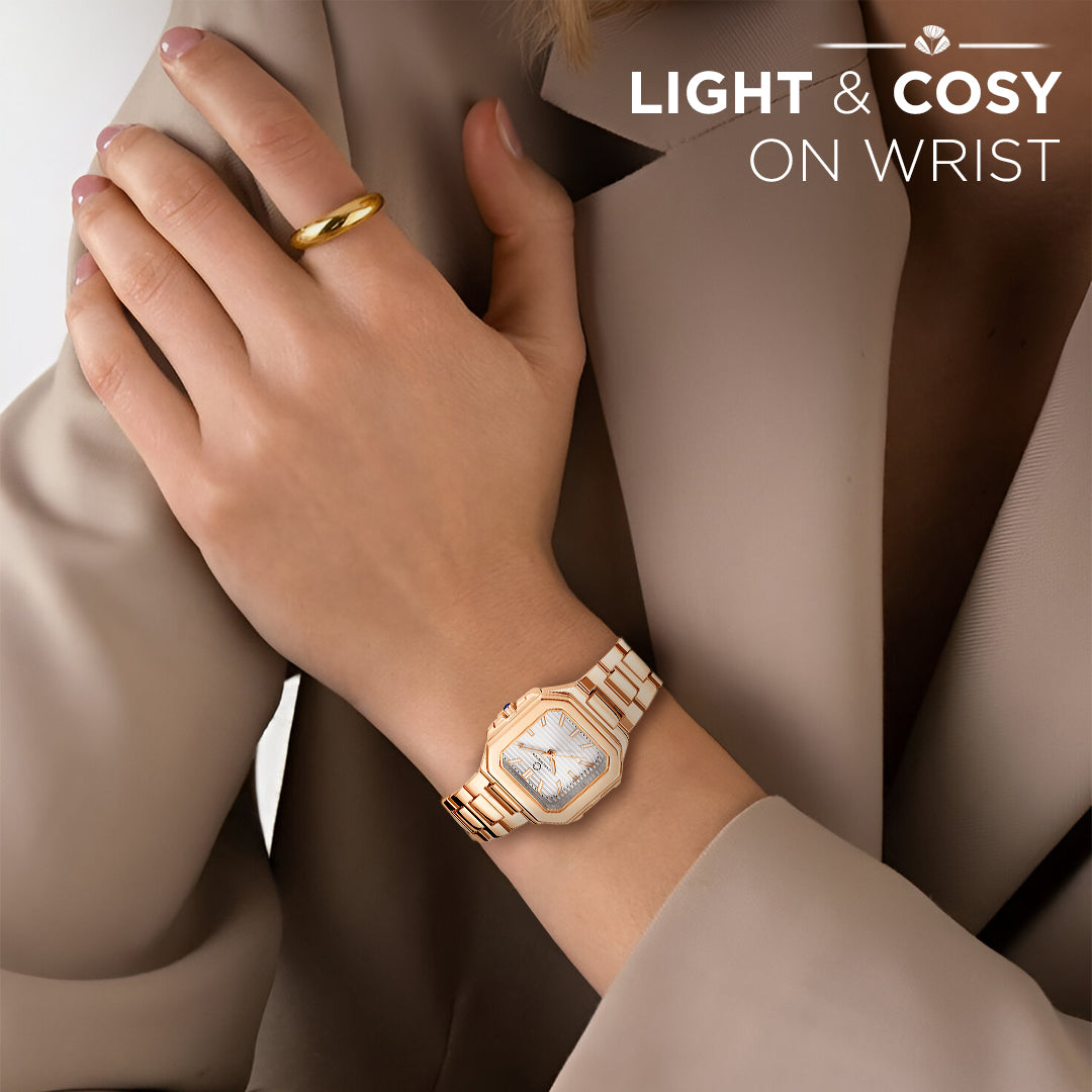 Carlington Diva Series Analog Women Wrist Watches with Stainless Steel Chain Strap | Premium Fashion Watches for Ladies | CT - 103