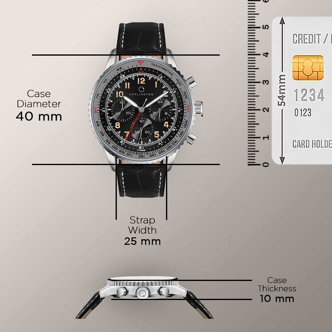 Carlington Legacy Series Analog Wrist Watches with Chronograph & Premium Leather Strap for Men - CT 9988