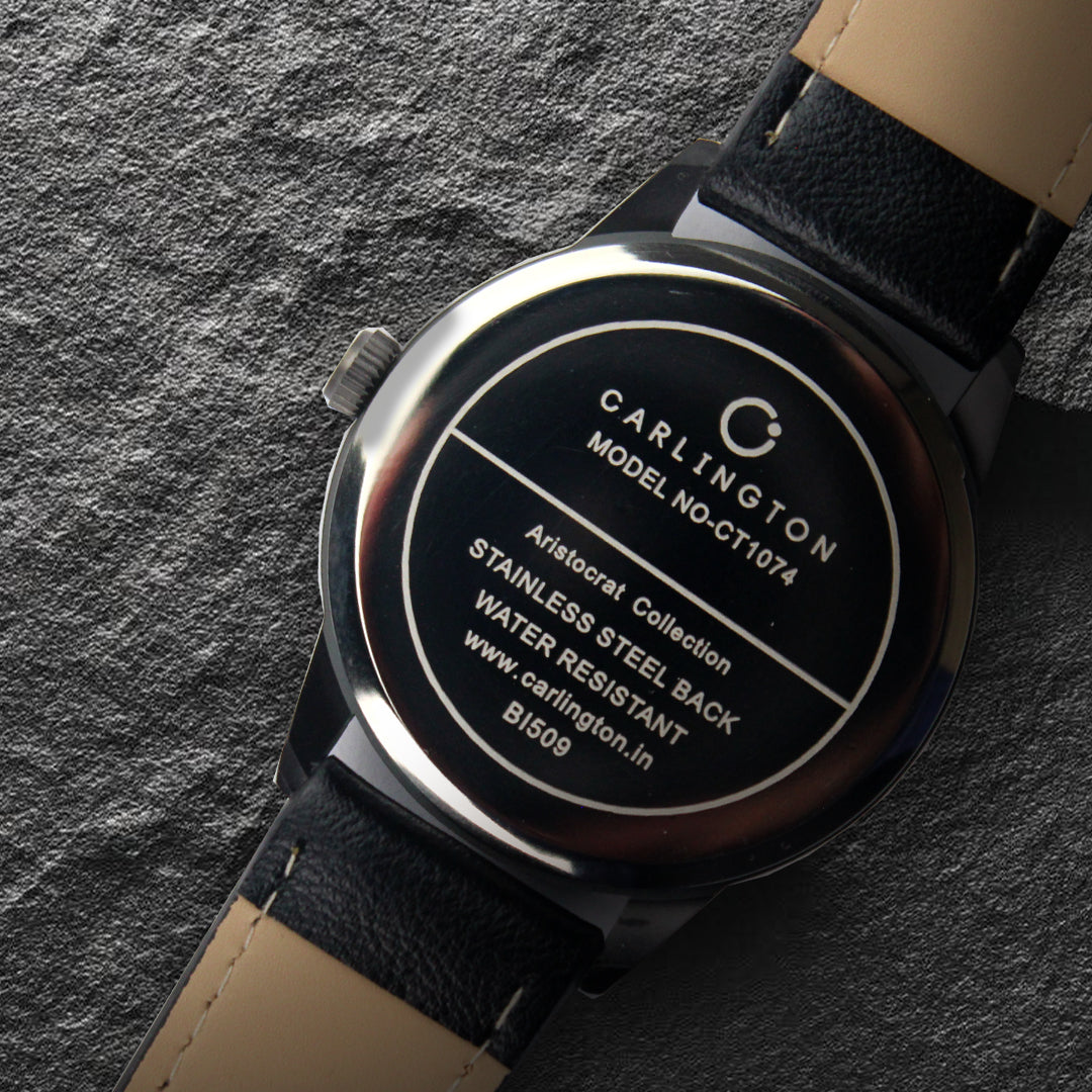 Carlington Aristocrat Series Analog Day & Date Watches for Men with Premium Leather Strap - CT 1074