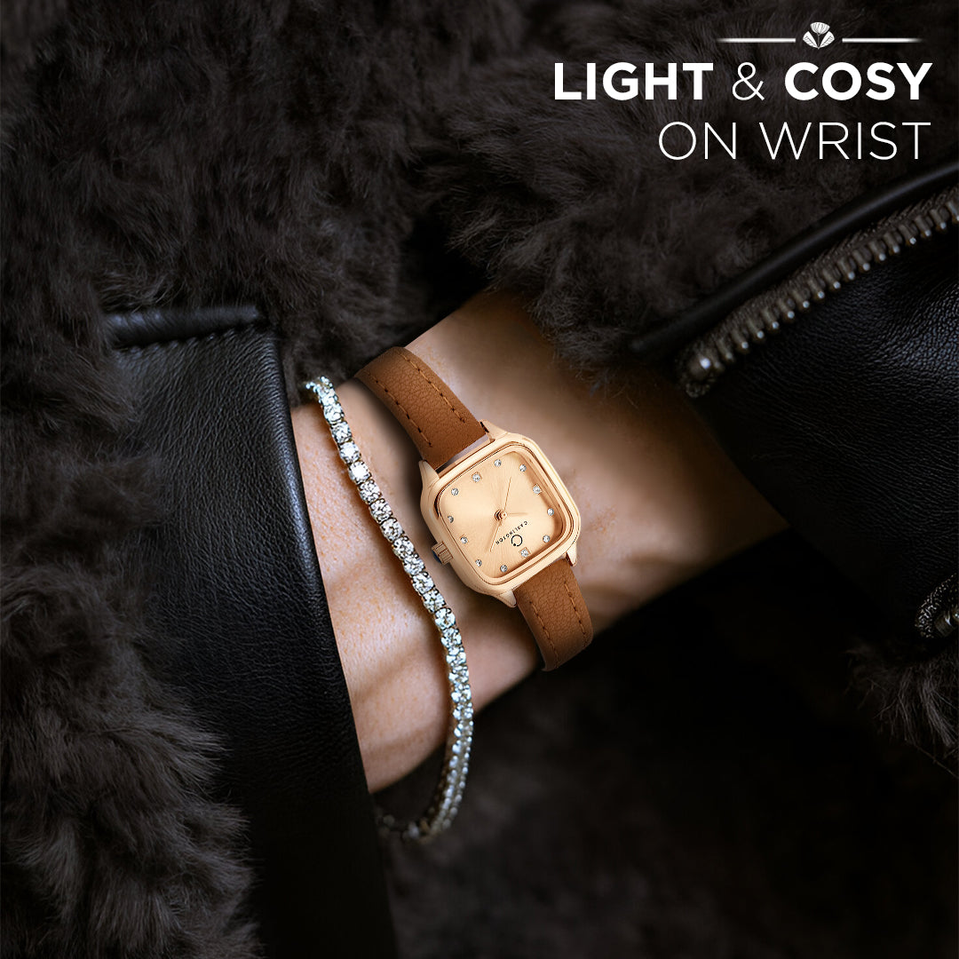 Carlington Aura Series Analog Women Wrist Watches with Premium Leather Belt Strap | Premium Fashion Watches for Ladies | CT - 201