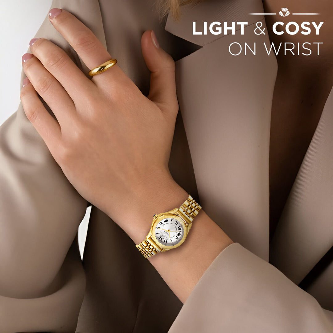 Carlington Diva Series Analog Women Wrist Watches with Stainless Steel Chain Strap | Premium Fashion Watches for Ladies | CT - 104