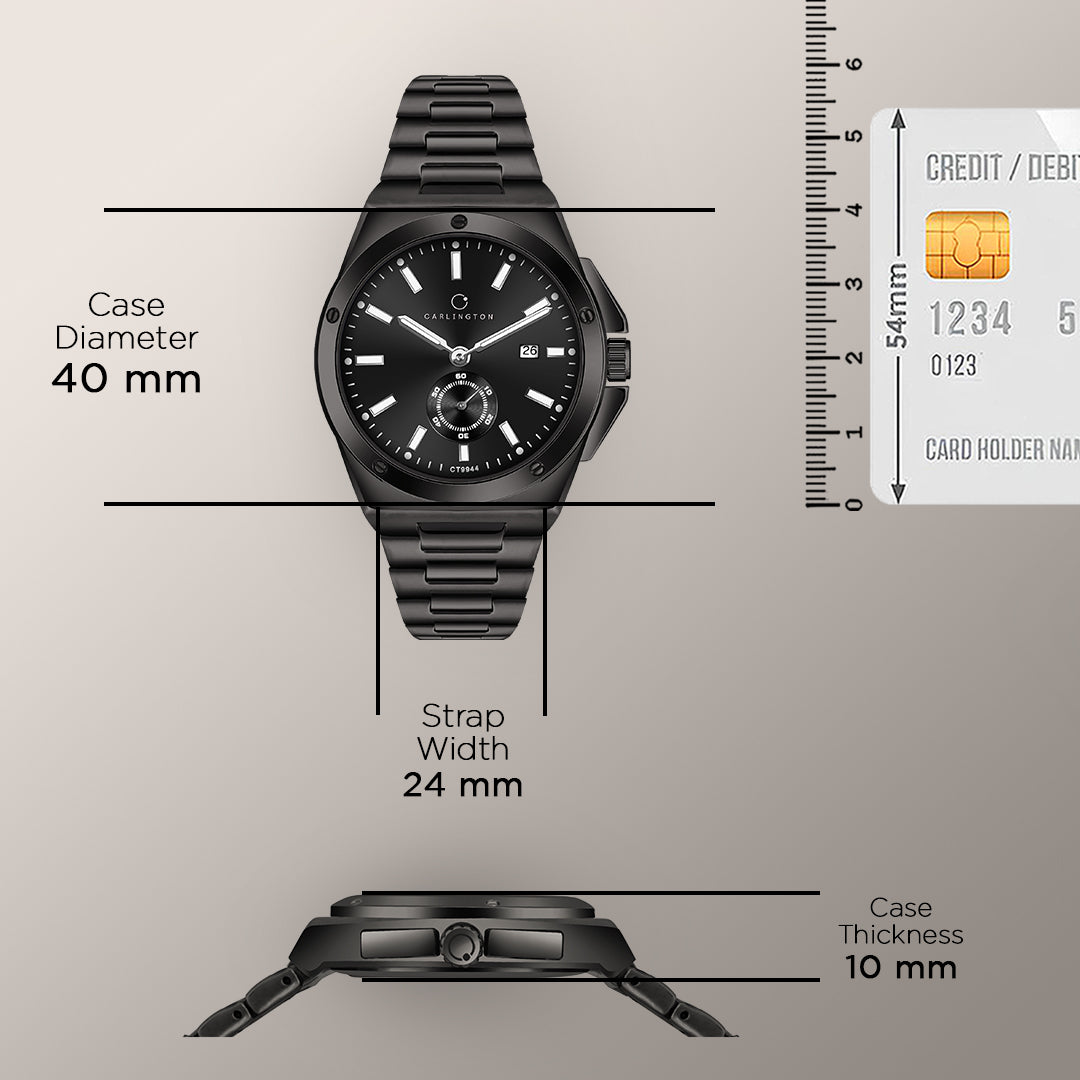 Carlington Legacy Series Analog Wrist Watches with Chronograph & Stainless Steel Strap for Men - CT 9944