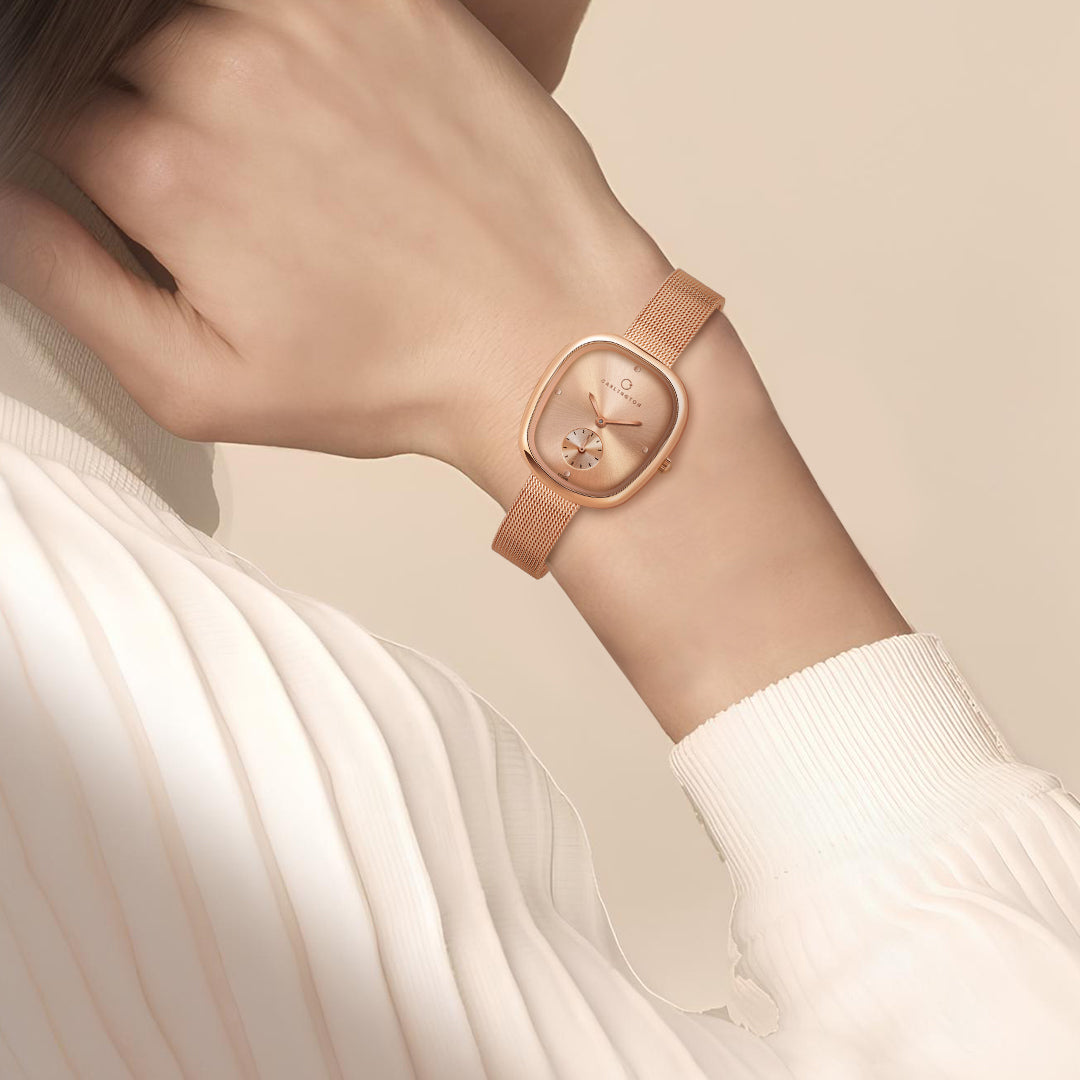 Carlington Iconic 2048 Analog Watches for Women with Premium mesh Strap, Scratch-Resistant Dial, and Water-Resistant Body – Elegant Watches for Women and Girls