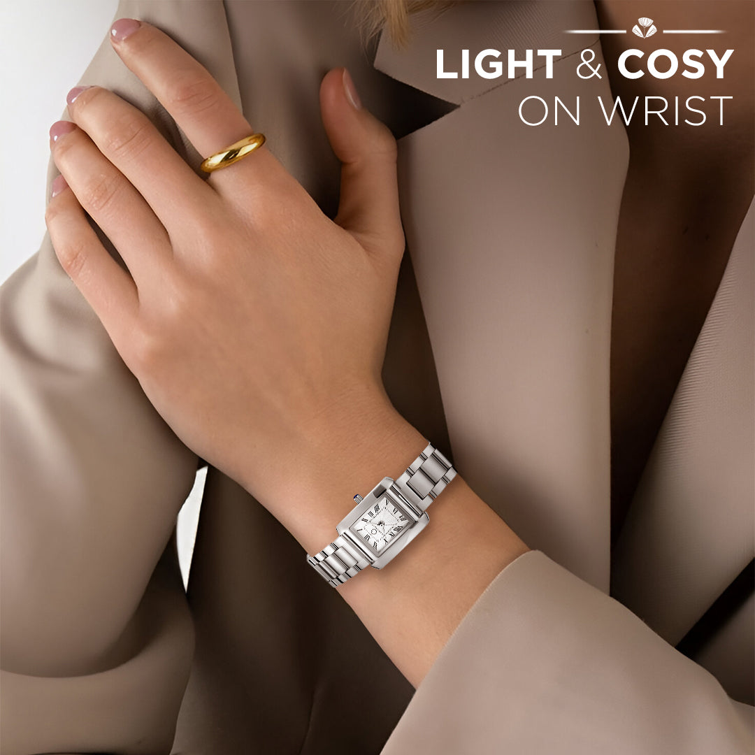 Carlington Diva Series Analog Women Wrist Watches with Stainless Steel Chain Strap | Premium Fashion Watches for Ladies | CT - 113