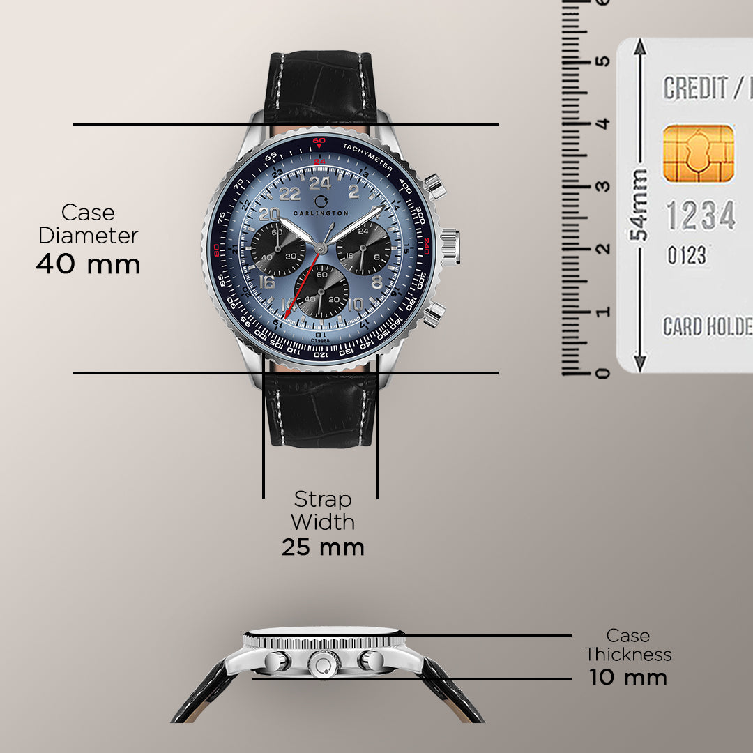 Carlington Legacy Series Analog Wrist Watches with Chronograph & Premium Leather Strap for Men - CT 9988