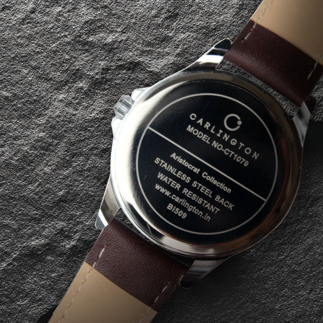 Carlington Aristocrat Series Analog Watches for Men with Premium Leather Strap - CT 1079