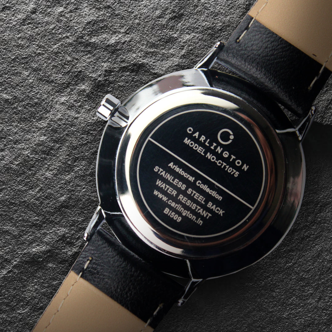 Carlington Aristocrat Series Analog Date Watches for Men with Premium Leather Strap - CT 1075