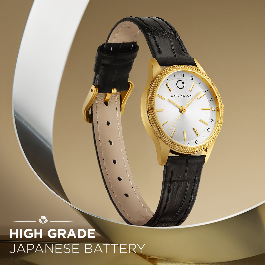 Carlington Aura Series Analog Women Wrist Watches with Premium Leather Belt Strap | Premium Fashion Watches for Ladies | CT - 206