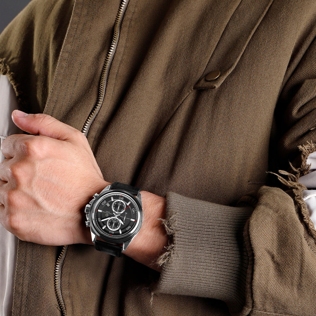 Carlington Nitro Analog Chronograph Men’s Premium Leather Strap Wrist Watch | Quartz Movement | Water & Shock Resistant Watch for Men | Casual & Formal Wear - CT_8075