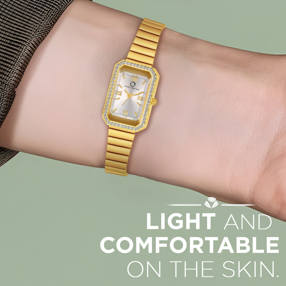 Iconic 2032 Golden Analog Womens Watch